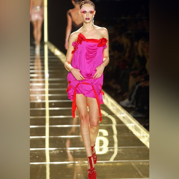 INTEREST CHECK Dior Red Suede Studded Platform Heels - Picture 7 of 7